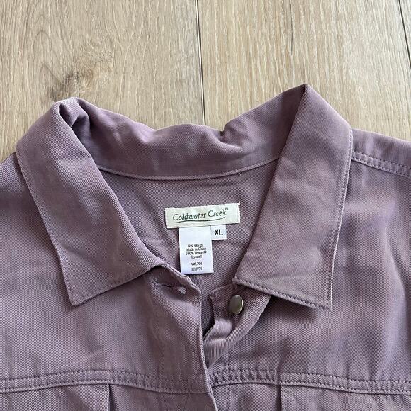Coldwater Creek Women’s Lavender Tencel Jacket Size XL - Picture 2 of 5
